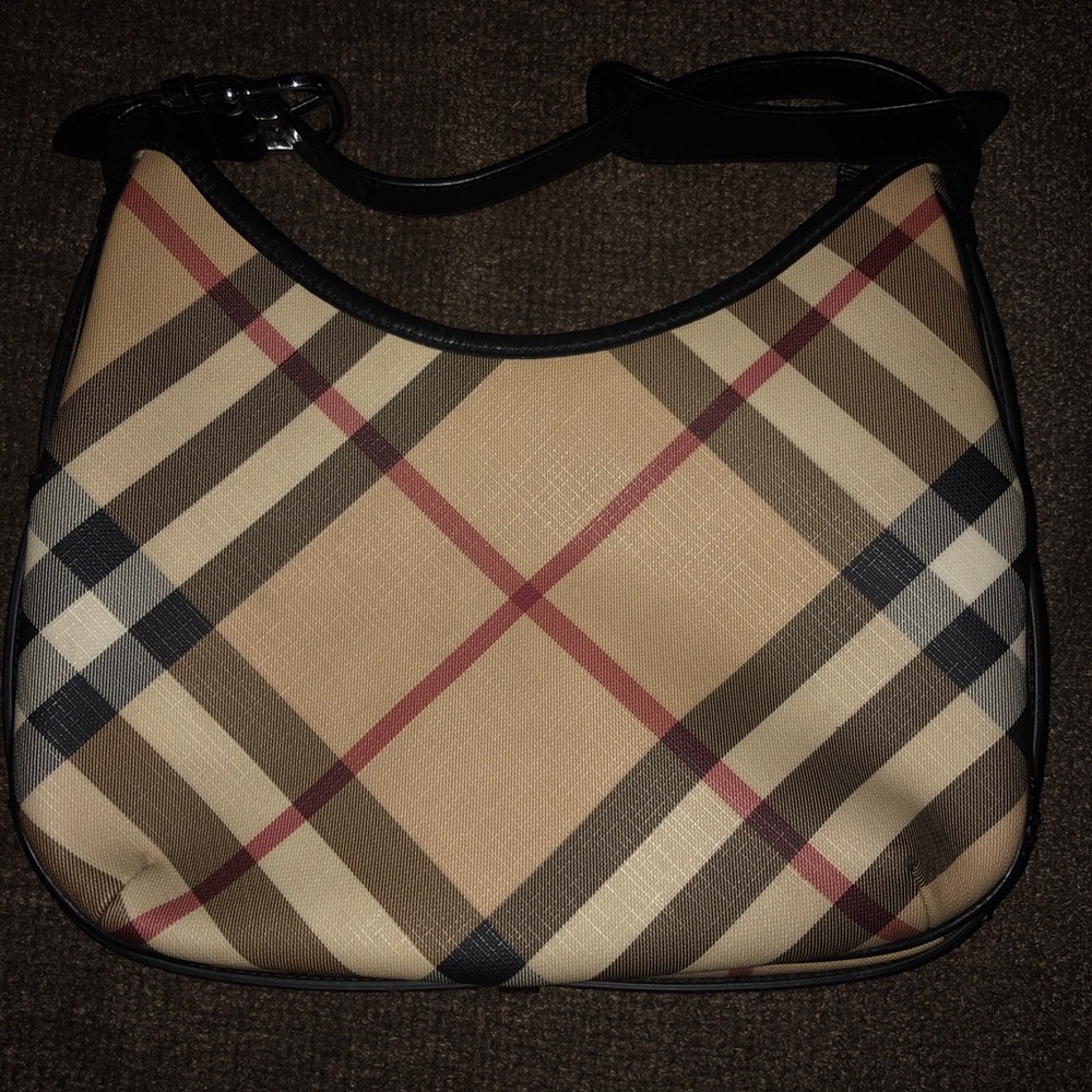 Auth Burberry Nova Ck canvas/leather hobo